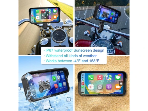 Motorcycle CarPlay Screen with 128G SD Card — Car Infotainment System, SOYE