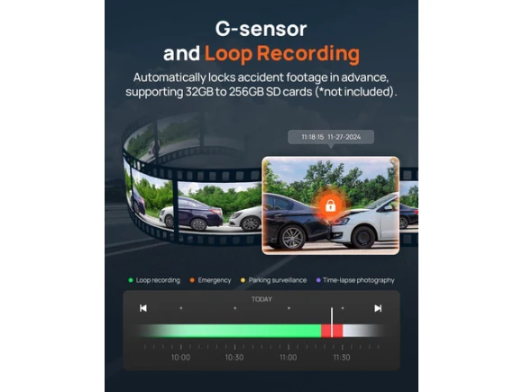 Front and Rear Dual Dash Camera, 4K — Dash Cam, 70mai