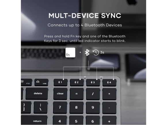 Bluetooth Backlit Keyboard, Space Gray — Bluetooth Keyboard, Satechi