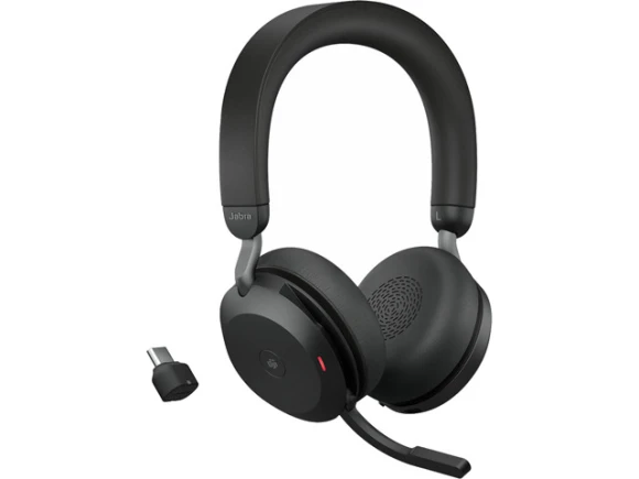 Evolve2 75 PC Wireless Headset with USB-C Bluetooth Adapter — Wireless Earbuds, Jabra
