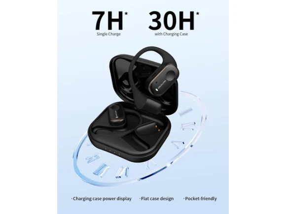 Open-Ear Headphones, Black — Wireless Earbuds, TUKO