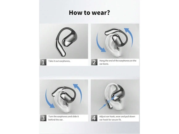 Open-Ear Headphones with Ear Hooks — Wireless Earbuds, TUKO