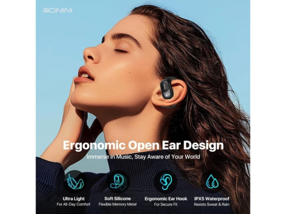 Open-Ear Headphones with Ear Hooks — Wireless Earbuds, TUKO