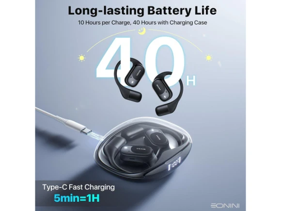 Open-Ear Headphones with Ear Hooks — Wireless Earbuds, TUKO