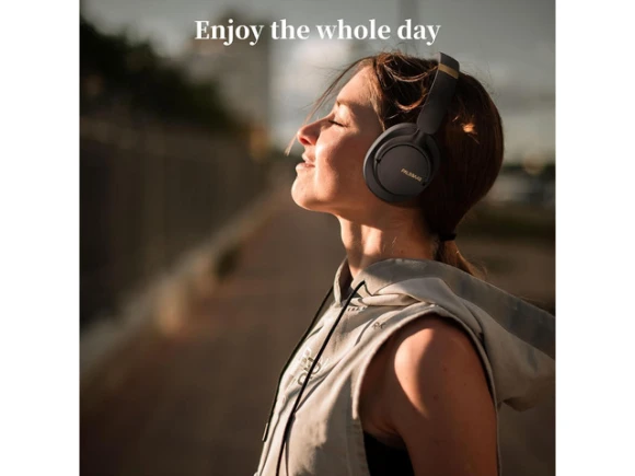 Over-Ear Bluetooth Noise-Cancelling Headphones with Microphone, 80H Playtime — Wireless Earbuds, TUKO