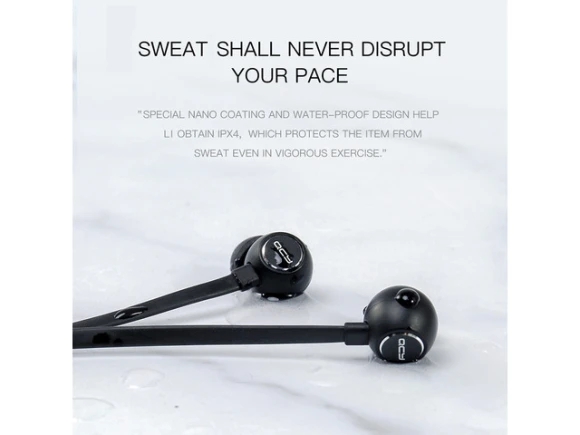 White Wireless Bluetooth Headphones with Magnetic Neckband — Wireless Earbuds, QCY