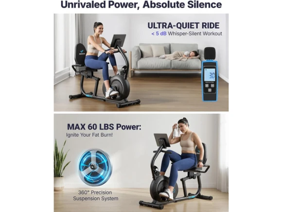 Recumbent Exercise Bike — Connected Equipment, MERACH