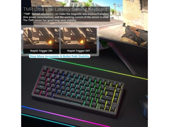 Black 75% Wireless Mechanical Keyboard — Bluetooth Keyboard, Womier