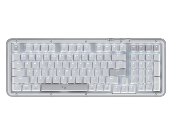 White Wireless Mechanical Keyboard — Bluetooth Keyboard, Logitech
