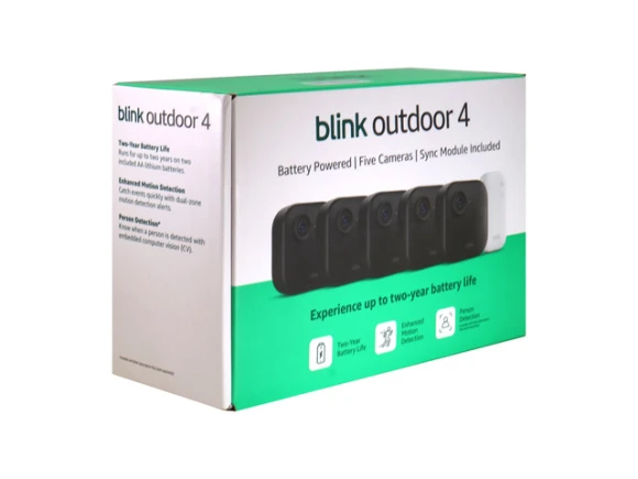 Wireless Smart Security Camera, 5 Cameras, Sync Module Core Included — Security Camera, Blink