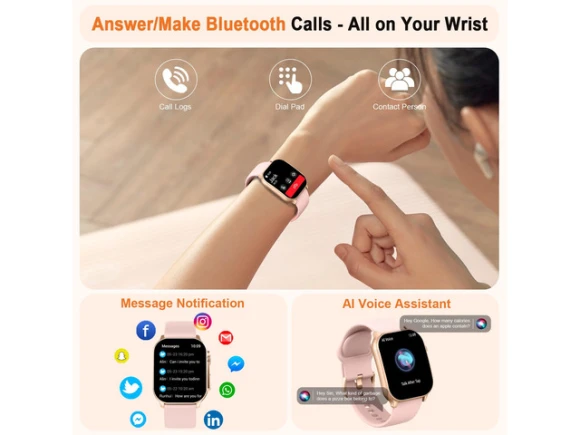 Smartwatch Fitness Tracker with 2.01-inch AMOLED Curved Touchscreen — Smart Watch, Generic Logic, Inc.