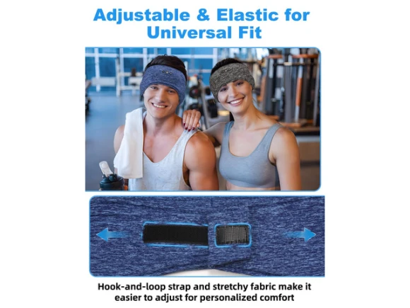 Bluetooth Sleeping-Headphone Headband, Blue & Gray, 2PCS — Wireless Earbuds, Generic Logic, Inc.