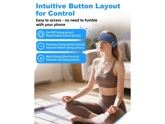 Bluetooth Sleeping-Headphone Headband, Blue & Gray, 2PCS — Wireless Earbuds, Generic Logic, Inc.
