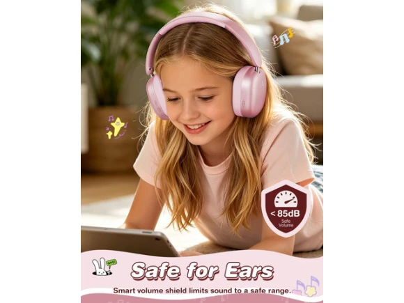 Kids Over-Ear Headphones, Pink — Wireless Earbuds, Generic Logic, Inc.