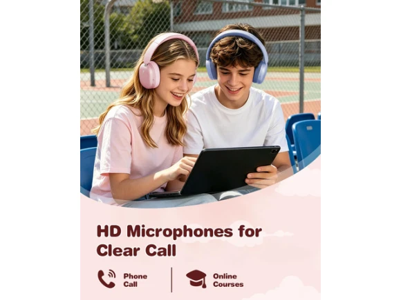 Kids Over-Ear Headphones, Pink — Wireless Earbuds, Generic Logic, Inc.