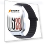 Thumbnail Metal Silver Frame Integrated I-shaped Magnetic Silicone Watch Band — Fitness Bands, Redmi
