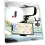 360° Car Mirror Telescopic Smart Phone Holder Mount — Dashboard Installation Kits, Auto Launcher