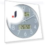 Wall Clock with Temperature Humidity Date Day of Week Continuous Second Hand Silent Analog Spherical Glass — Desk & Shelf, SAMURAI STYLE