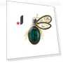 Smart Bee Brooch with Green Crystals — Pins & Brooches, To Be