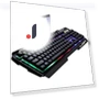 Robotic Metal Wired Keyboard with LED Backlight and Phone Stand — Gaming Keyboards, lanle