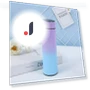 Gradient Color Stainless Steel Smart Insulated Cup — Travel Drinkware, Flowerbouquet