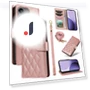 Wallet Case Rhombus Leather Phone Cover with Strap — Basic Cases, Smartwatch 2025