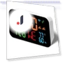WiFi Desktop Clock with Calendar, Humidity, Smart Thermometer, and LED Display — Alarms & Clocks, DC-HOME Textile