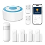 Thumbnail Home Alarm System with Instant App Alerts, 8-Piece Kit, Siren Hub, Motion and Door Sensors, Remote, Works with Alexa — Smart Home Security, PGST