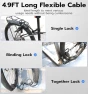Thumbnail Fingerprint Bike Lock with Key — Cable, Anweller