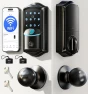 Thumbnail Built-in WiFi Smart Lock with Knob, Fingerprint Keyless Entry Door Lock Handle Set — Electromagnetic Security Locks, Veise