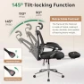 Thumbnail Ergonomic Mesh Office Desk Chair with Footrest — Desk Chairs, DEVAISE