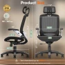 Thumbnail Ergonomic Office Chair with Headrest, Flip-Up Arms, and Wide Cushion — Desk Chairs, GABRYLLY