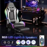 Thumbnail Gaming Chair with Bluetooth Speakers, LED Lights, Massage, and Adjustable Armrests — Gaming Chairs, Mr IRONSTONE