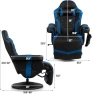 Thumbnail Gaming Chair with Footrest and Massage — Gaming Chairs, GYMAX