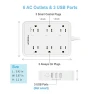 Thumbnail WiFi Flat Plug Strip with 3 Smart Outlets and 3 USB Ports — Power Solutions & Surge Protection, TESSAN