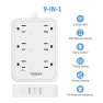 Thumbnail WiFi Flat Plug Strip with 3 Smart Outlets and 3 USB Ports — Power Solutions & Surge Protection, TESSAN