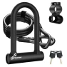 Thumbnail Heavy Duty Anti Theft Bike U Lock with Security Steel Cable — U-Lock, Sportneer