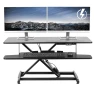 Thumbnail Electric Motor Desk Converter with Height Adjustable Riser and Wide Keyboard Tray — Mounts, VIVO