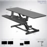 Thumbnail Electric Motor Desk Converter with Height Adjustable Riser and Wide Keyboard Tray — Mounts, VIVO