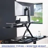 Thumbnail Electric Motor Desk Converter with Height Adjustable Riser and Wide Keyboard Tray — Mounts, VIVO
