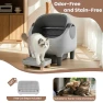 Thumbnail Automatic Litter Box with Raised Step, for Multiple Cats, Open Top Large Capacity Self Cleaning Litter Box, Safety... — Waste Bins, HALKYDY