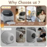 Thumbnail Automatic Litter Box with Raised Step, for Multiple Cats, Open Top Large Capacity Self Cleaning Litter Box, Safety... — Waste Bins, HALKYDY