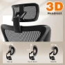 Thumbnail Ergonomic Office Chair with Footrest, Reclining Desk Chair with Adjustable Lumbar Support, 3D Armrest, Headrest & Large... — Desk Chairs, GABRYLLY