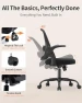 Thumbnail Mesh Office Chair with Flip-Up Arms, Adjustable Height, Breathable Mesh Back, Thick Cushion Seat, 360° Swivel Rolling... — Desk Chairs, LukkDys