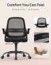 Thumbnail Mesh Office Chair with Flip-Up Arms, Adjustable Height, Breathable Mesh Back, Thick Cushion Seat, 360° Swivel Rolling... — Desk Chairs, LukkDys