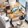 Thumbnail Adjustable Height Standing Desk with Wood Desktop — Mounts, Veken