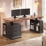 Thumbnail Farmhouse Electric Standing Desk with Drawers and Storage Shelves — Office, SEDETA
