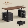 Thumbnail Farmhouse Electric Standing Desk with Drawers and Storage Shelves — Office, SEDETA