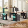 Thumbnail Farmhouse Electric Standing Desk with Drawers and Storage Shelves — Office, SEDETA