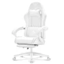 Thumbnail White Gaming Chair with Footrest, Massage, and Reclining — Desk Chairs, TUKAKA